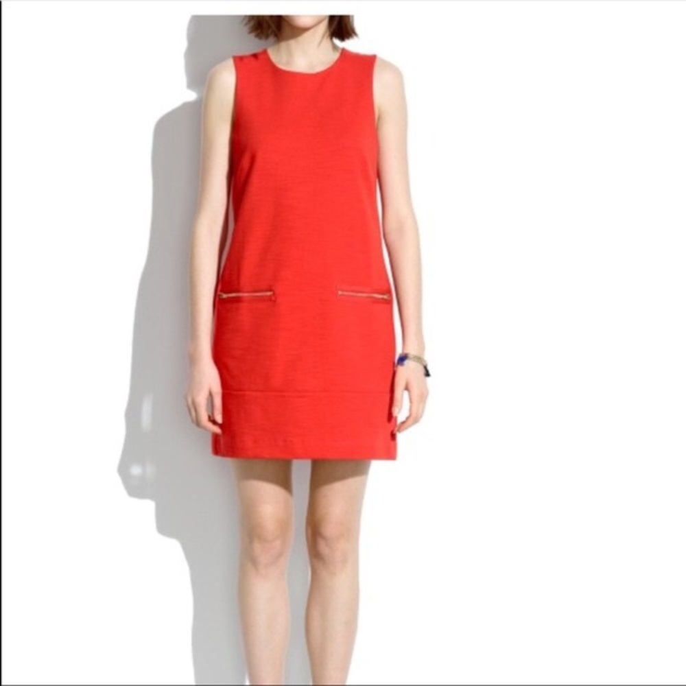 Madewell Sleeveless Red Shift Dress w/ Pockets XS